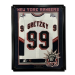 Wayne Gretzky Signed New York Rangers Road Jersey - Elegant 44x35" Frame (Wayne Gretzky Authentic)