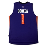 Devin Booker Signed Phoenix Suns Purple Road Jersey Inscribed "70!" (JSA)