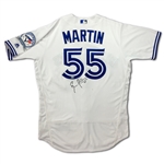 Russell Martin 4/8/2016 Toronto Blue Jays Game Used & Signed Walk Off Jersey - Ripped off by Teammates (MLB Auth)