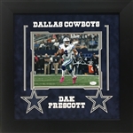 Dak Prescott Signed Photograph w/Framed Cowboys Elegant Display (JSA)