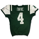Brett Favre 11/9/08 New York Jets Game Used & Signed Home Jersey - Blowout Victory - Photo Matched (Favre/JSA/Reso)