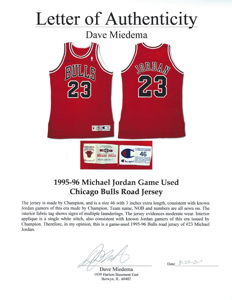 Chicago Bulls Michael Jordan 1995/96 White Champion Jersey