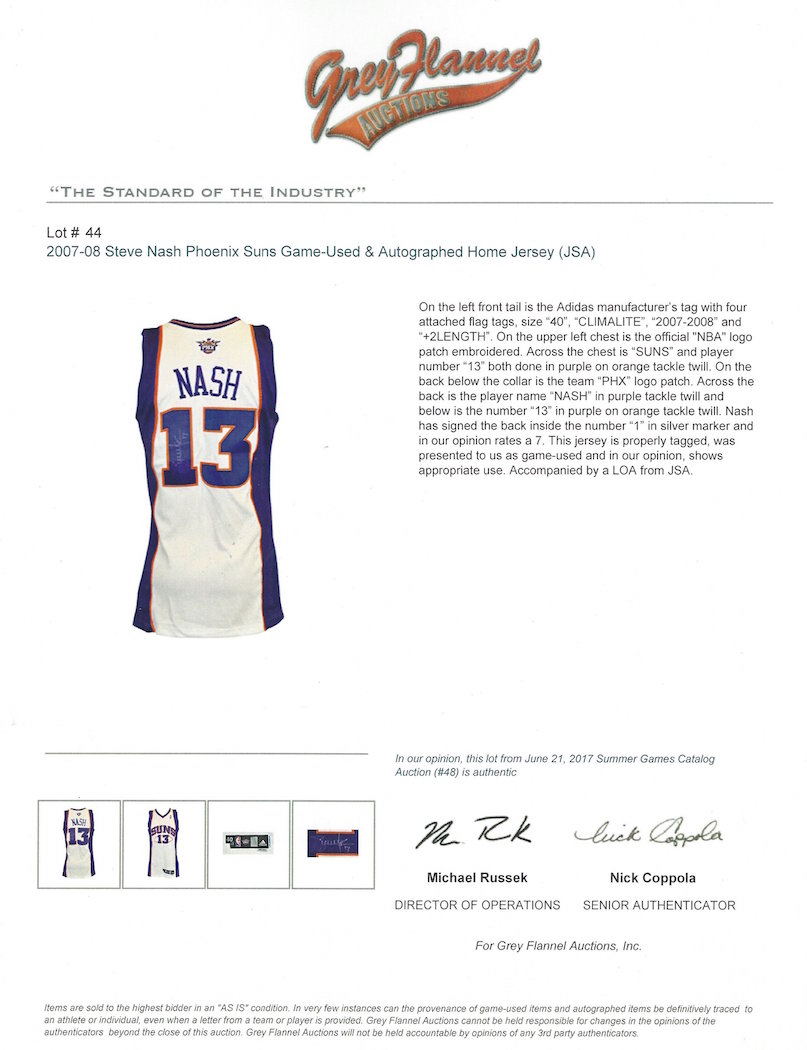 Autographed Steve Nash Retro Suns Jersey - /assist