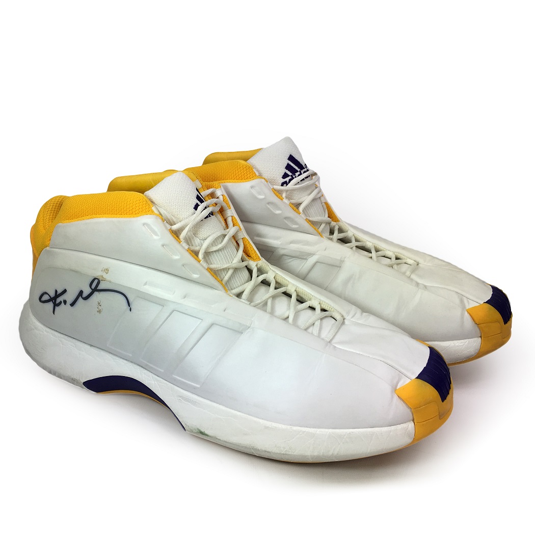 Lot Detail - Kobe Bryant 2002 Lakers NBA Finals Game Used & Signed Adidas  Player Sample Sneakers - Great Wear (GAI)