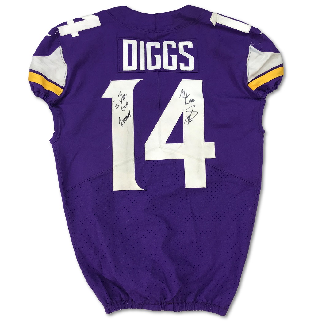 Nike Minnesota Vikings No14 Stefon Diggs Purple Youth Stitched NFL Limited Rush 100th Season Jersey