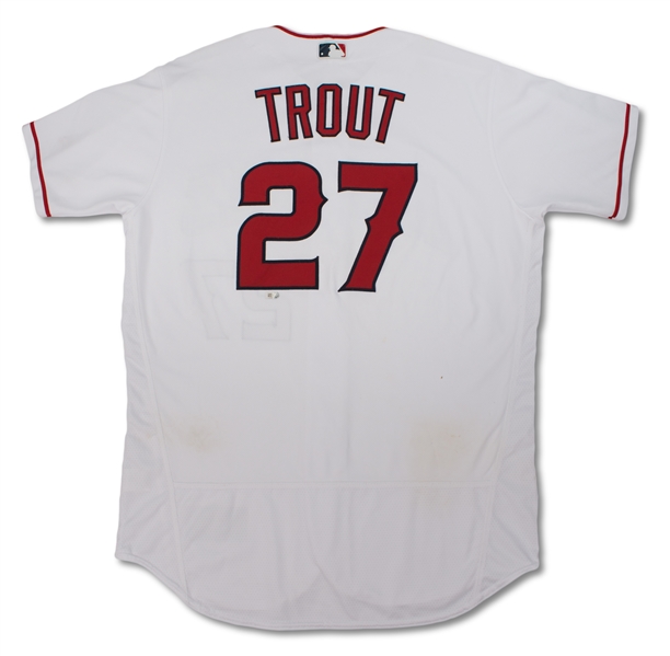 Mike Trout 5/17/17 Angels Game Used Home Run #181 Jersey - Great Wear, Photo Matched to 2 Games! (MLB,Anderson LOA)
