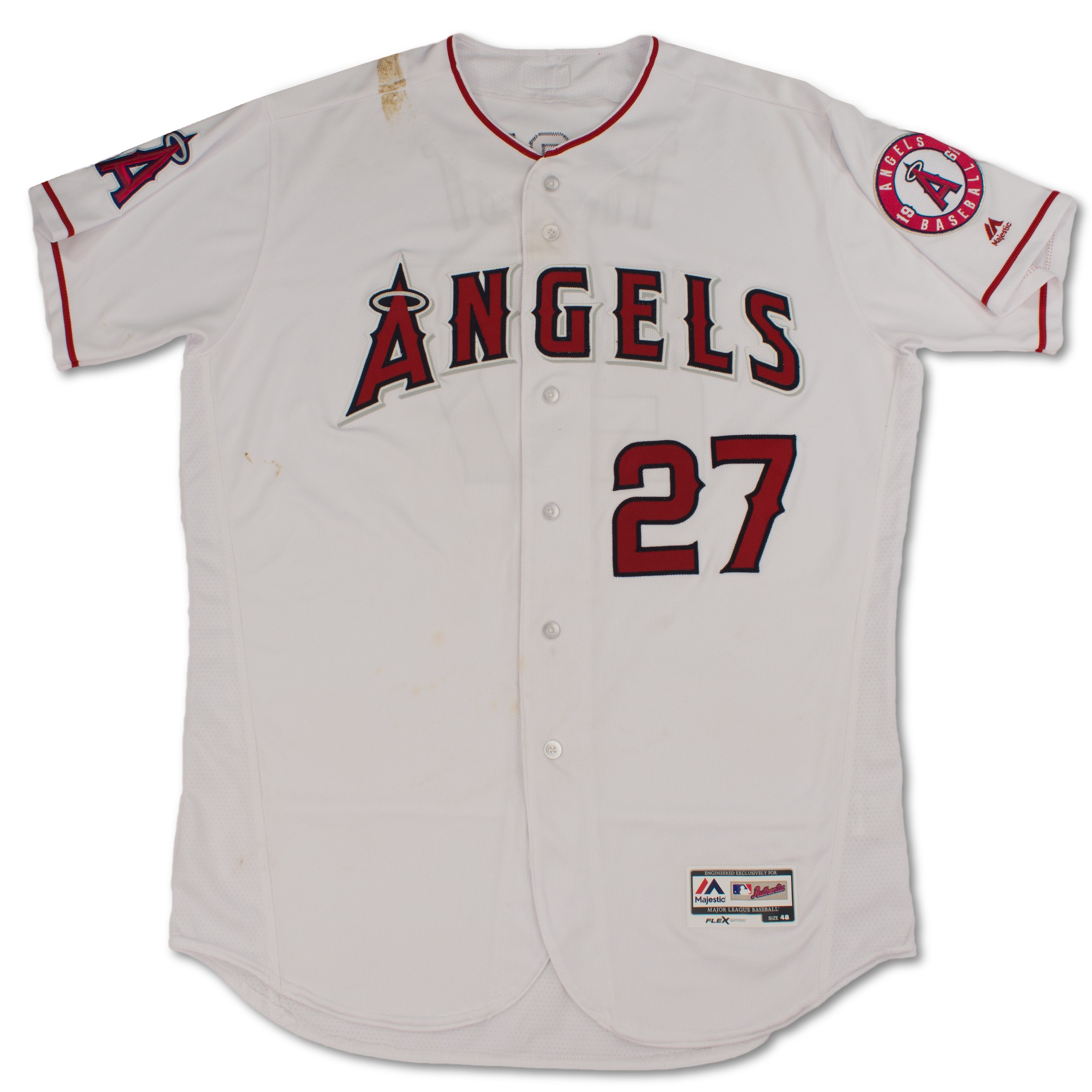Angels Authentics: Mike Trout 2014 Opening Day Game-Used Jersey - Hologram  EK 821157