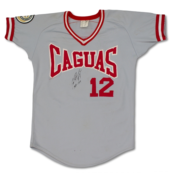 Ivan "Pudge" Rodriguez Game Used Caguas Puerto Rican League Jersey (Player LOA)