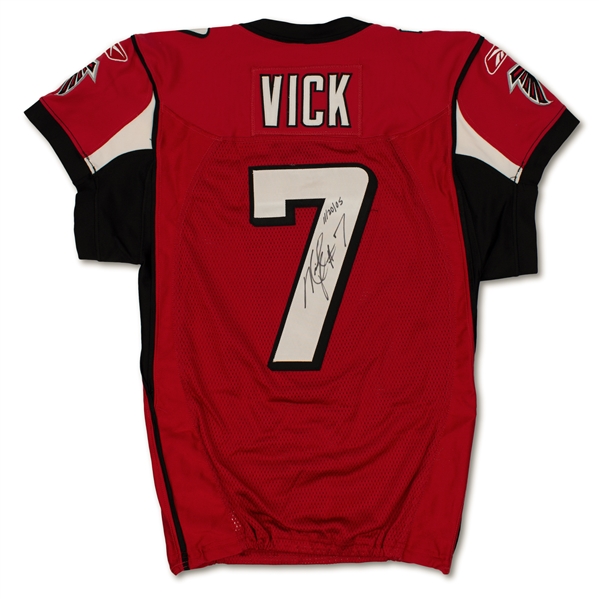 Michael Vick 11/20/2005 Atlanta Falcons Game Used & Signed Home Jersey - Photo Matched (Vick/Radtke LOA)