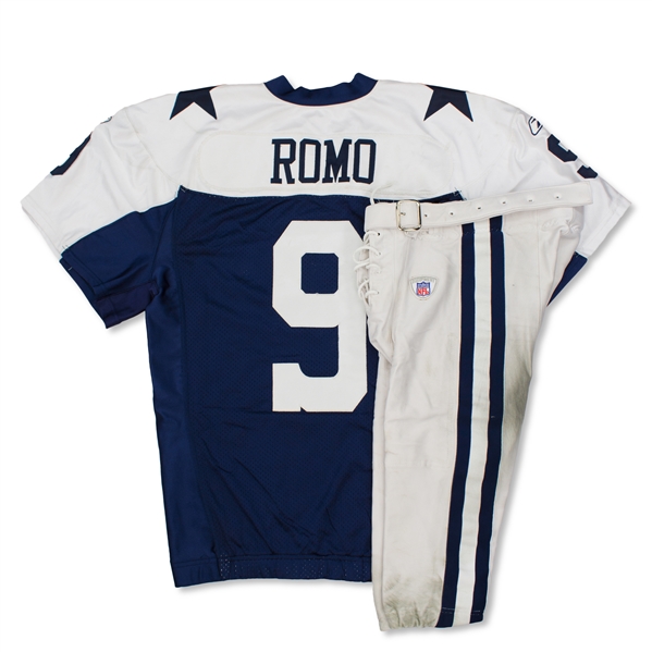 Tony Romo 2006 Cowboys Game Used Thanksgiving & Christmas Game Jersey & Pants - Photo Matched 2 Games! (MEARS A10)