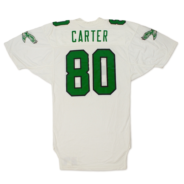 Cris Carter Philadelphia Eagles Game Used & Signed Road Jersey - Photo Matched, Repair