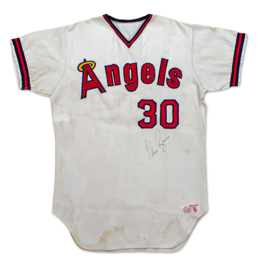 Lot Detail - CALIFORNIA ANGELS 1966 ROAD AND 1972 HOME GAME USED JERSEYS