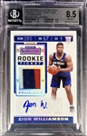 Zion Williamson 2019-20 Contenders Rookie Ticket Patch Auto #d 5/10 - BGS 8.5 - The Rarest non 1/1 Contenders Ticket Variation