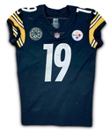 JuJu Smith-Schuster 1/14/18 Pittsburgh Steelers Game Worn, Signed & Inscribed ROOKIE Playoff Jersey - Photo Matched (Athletes Club Co, RGU) DMR Patch