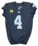 Derek Carr 1/9/2022 Las Vegas Raiders Signed Game Worn Home Jersey - Photo Matched, 2 Touchdowns (RGU & Athletes Club Co.)