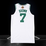 Jaylen Brown 2022 NBA Finals Game 3 Game Worn Photo Matched Boston Celtics Home Jersey – Team-High 27 Points – NBA/MeiGray