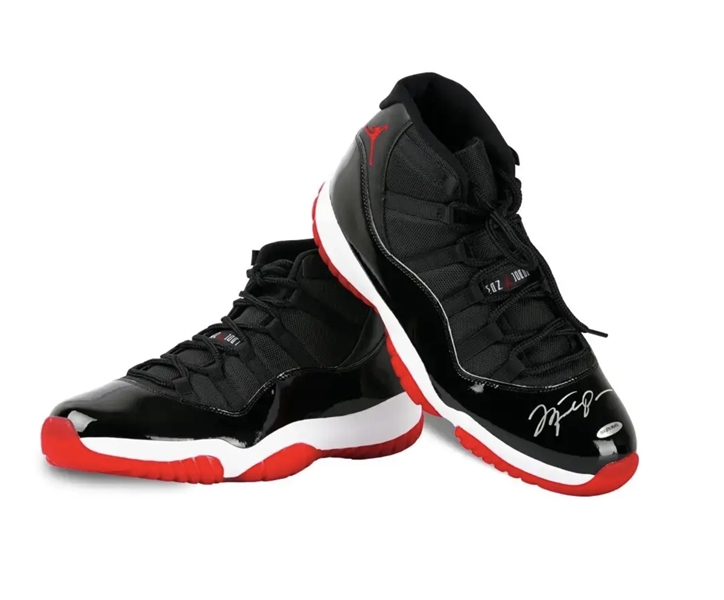 Michael Jordan Autographed/Signed Nike Air Jordan 11 Retro Bred 2019 Shoes - UDA 