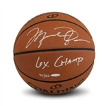Michael Jordan Autographed/Signed & Inscribed “6x Champ” Official Spalding NBA Basketball UDA / Upper Deck LE 123