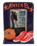 Tupac Shakur Signed & Inscribed Prison Polaroid in Custom Knicks Basketball Frame - PSA Quick Opinion