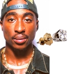 Tupac Shakurs Personally Owned and Worn 14K Gold Diamond Stud Nose Ring - Signed Letter from Tupacs Friend & GHRR LOA