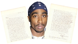 Tupac Shakur Autograph 2-Sided letter signed ("Thinking of You. Eternally your friend, Tupac"), to Cosima Dated Nov. 13, 1988 - PSA/DNA Quick Opinion & Sothebys Provenance