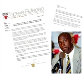 Michael Jordan Chicago Bulls Official Retirement Press Release - 1/13/99 - Original on Bulls Letterhead
