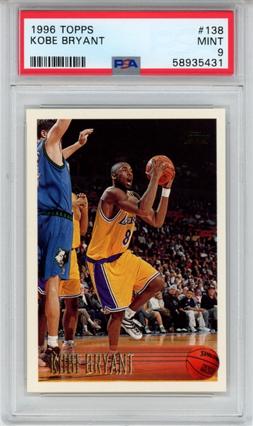 1996 Topps Kobe Bryant Rookie Card #138 PSA 9 Mint
