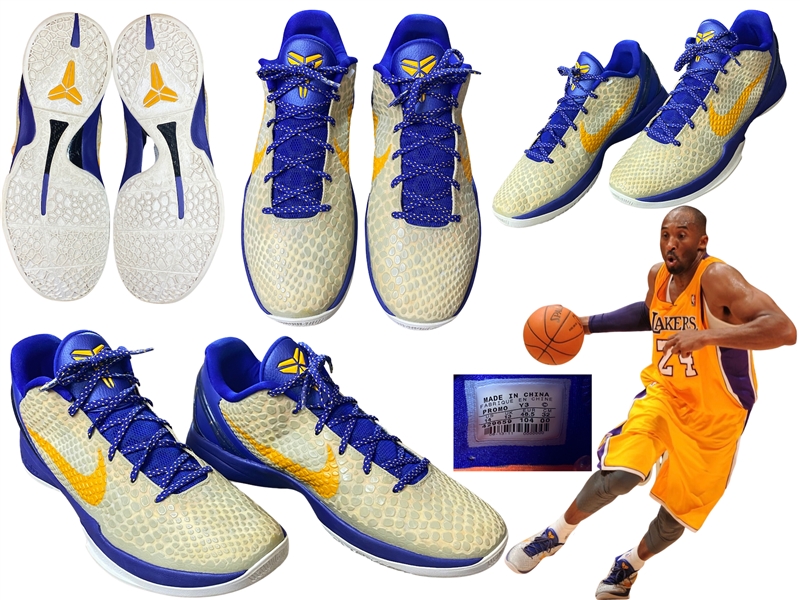 Kobe Bryant 12/19/2011 Game Worn Nike Zoom Bryant 6 Sneakers - RGU Photo Match LOA - MEARS - Friend Provenance