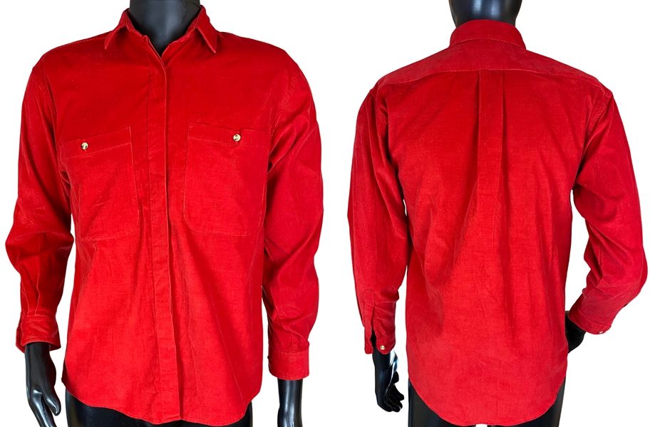 Michael Jacksons Personally Owned Iconic Custom Tailored Red Signature Shirt - Family Friend / Manager Letter of Provenance