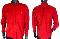 Michael Jacksons Personally Owned Iconic Custom Tailored Red Signature Shirt - Family Friend / Manager Letter of Provenance