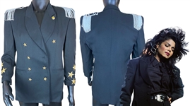 Janet Jackson Circa 1990s Owned & Stage Worn Glamorous "Military Style" Black Jacket - Legendary Promoter Provenance, GHRR LOA