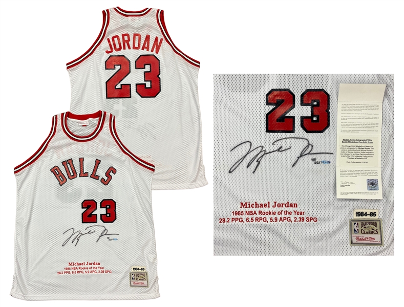 Michael Jordan Autographed / Signed Chicago Bulls Rookie Mitchell & Ness Jersey - UDA LE 40/223