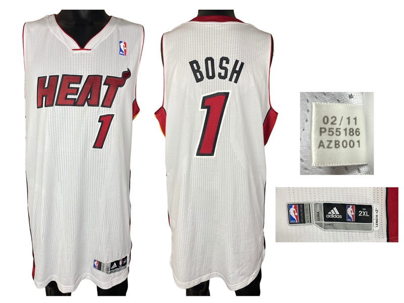 Chris Bosh 4/8/2011 Miami Heat Game Used Home Jersey - Photo Match