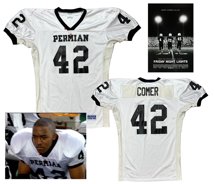 Lee Thompson Young "Chris Comer" Screen Worn "Friday Night Lights" Championship Game Jersey - Blood Stains - Premiere Props / Universal Pictures LOA