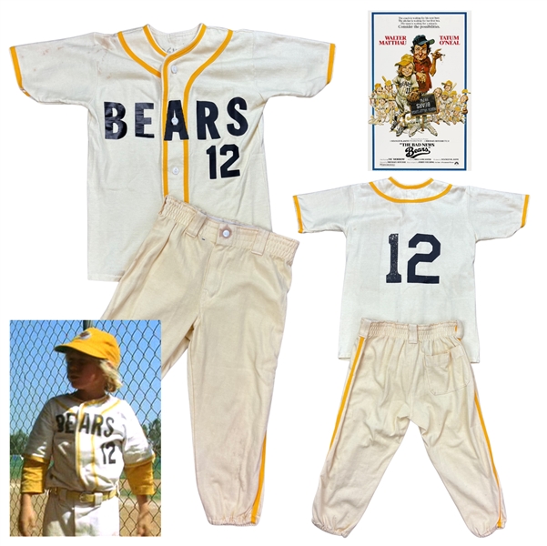 Chris Barnes "Tanner Boyle" Screen Worn "Bad News Bears" Original 1976 Film BEARS #12 Uniform - Signed LOP