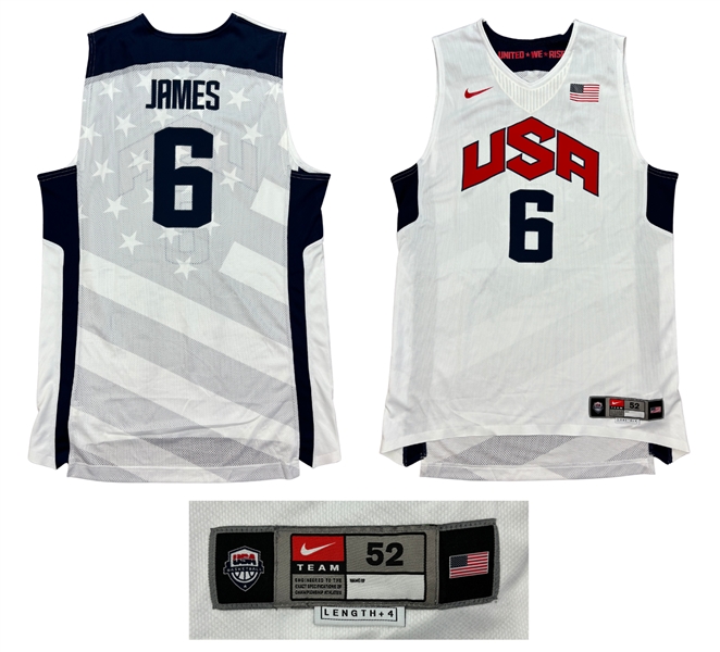 2012 LeBron James Team USA ISSUED Home White Jersey