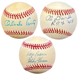 Lot of (3) Signed Baseballs - Al Dark, Orlando Cepeda, Ralph Branca/Bobby Thomson (JSA)