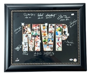 MLB MVP Signed 16x20 Framed Display w/11 Signatures Including Pete Rose (PSA Sticker)
