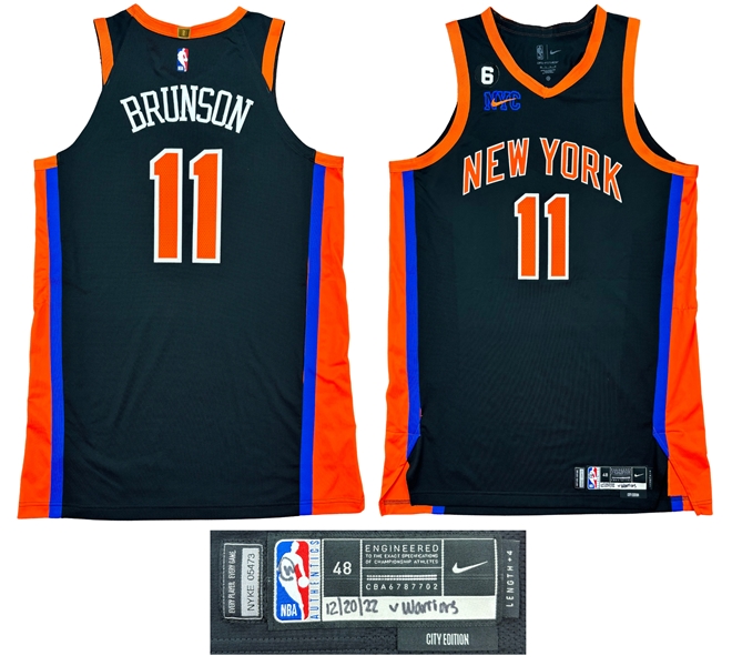 Jalen Brunson 2022-23 New York Knicks PHOTO MATCHED Game Worn Navy Road Jersey (RGU)