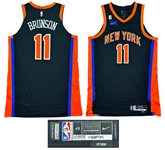 Jalen Brunson 2022-23 New York Knicks PHOTO MATCHED Game Worn Navy Road Jersey (RGU)