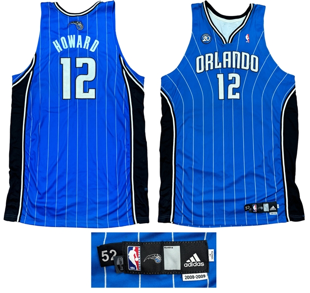 Dwight Howard 2008-09 Orlando Magic PHOTO MATCHED Game Worn Road PLAYOFF Jersey - 09 EC Finals vs Cavs - 30 Pts 13 Rebs 2 Blks (RGU)