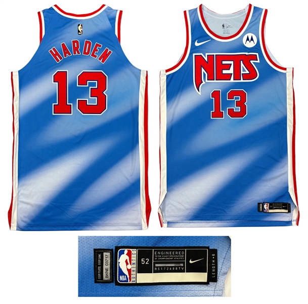 James Harden 2020-21 Brooklyn Nets ISSUED Retro Style Road Jersey