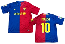 Lionel Messi 2008-09 FC Barcelona Match Worn Jersey - Convincing Wear - Excellent Example (RGU Game Used LOA & MEARS)