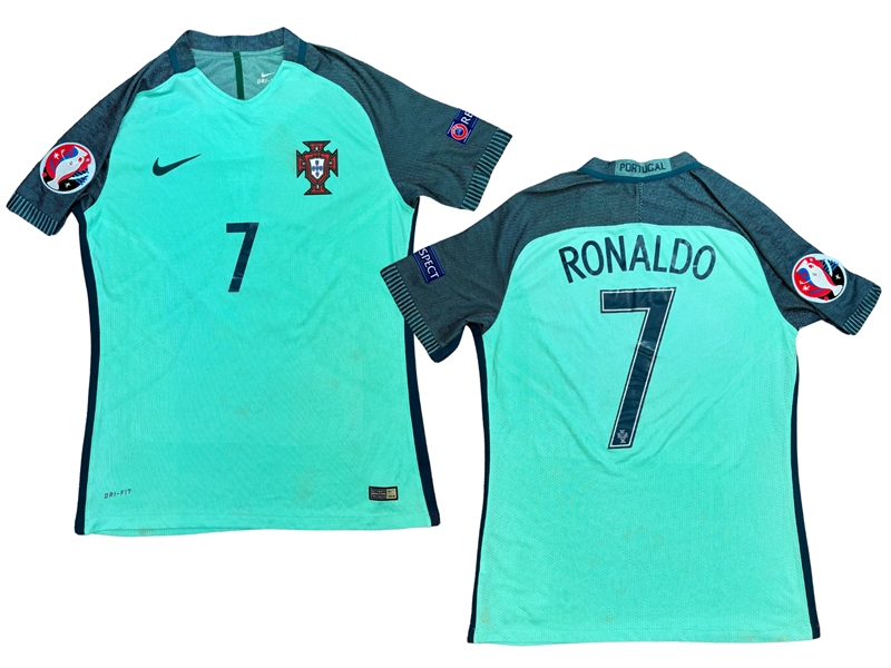 Cristiano Ronaldo 2016 Portugal National Team Match Worn Jersey - Convincing Wear - Excellent Example (RGU Game Used LOA)