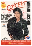 Michael Jackson Twice-Signed & Inscribed 1988 Bad Tour Barcelona Concert Poster (JSA)