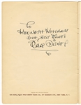 Walt Disney Beautifully Signed & Inscribed "Fantasia" Nutcracker Suite Piano Arrangements Book (JSA)