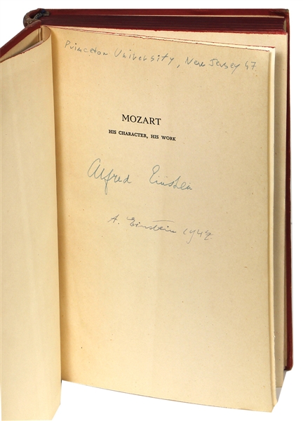 Albert Einstein & Alfred Einstein Signed “Mozart & Einstein” Book - Signed in Princeton University 1947 (Beckett)