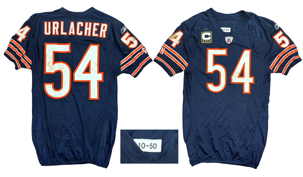 Brian Urlacher 2010 Chicago Bears PHOTO MATCHED Game Worn Jersey - Unwashed (RGU Match LOA)