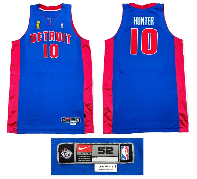 Lindsey Hunter 2004 NBA Finals PHOTO MATCHED Game Worn Detroit Pistons Jersey - Hunter Provenance (RGU Match LOA)