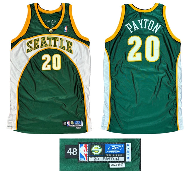 Gary Payton 2003 NBA All-Star Photo Shoot Worn PHOTO MATCHED Seattle Supersonics Jersey (RGU Match LOA)